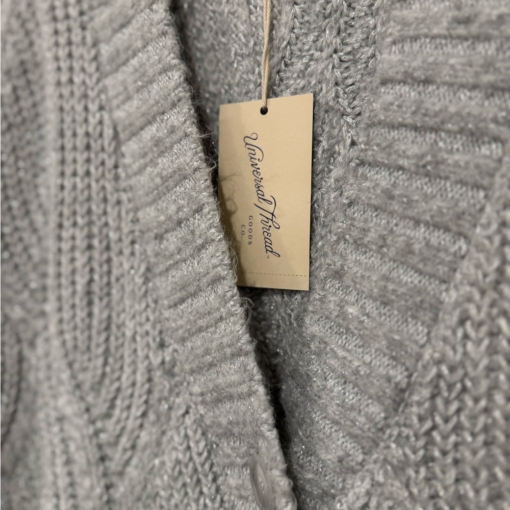 Universal Thread Silver Chunky Knit Cardigan - Picture 3 of 5